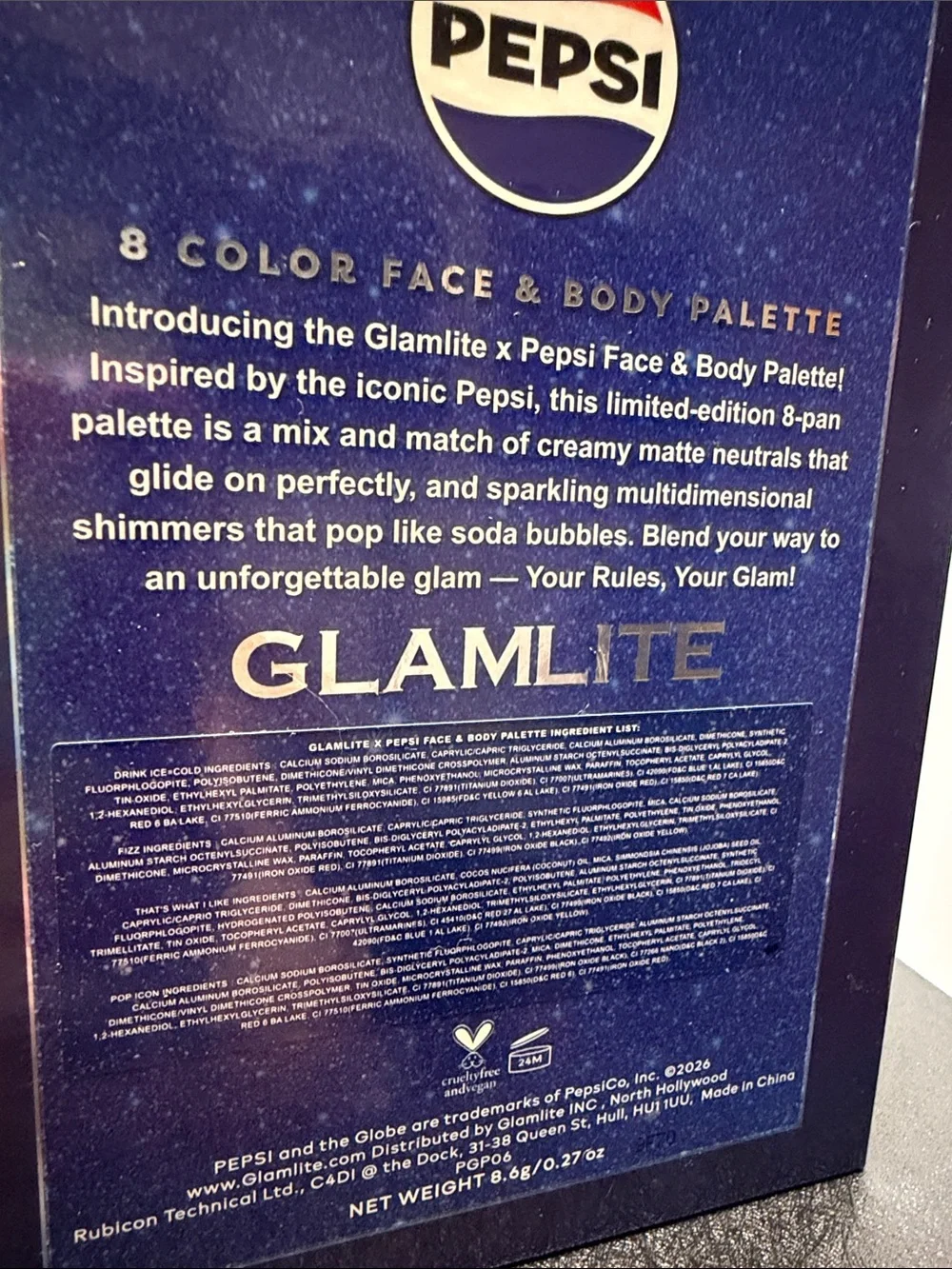GlamLite x Pepsi 8-Color Eye & Face Palette -